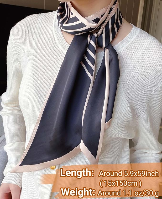 Dailyacc Hair Scarf for Women Fashion Silky Satin Headscarf Wrap Breathable Lightweight Neck Scarves For Handbag