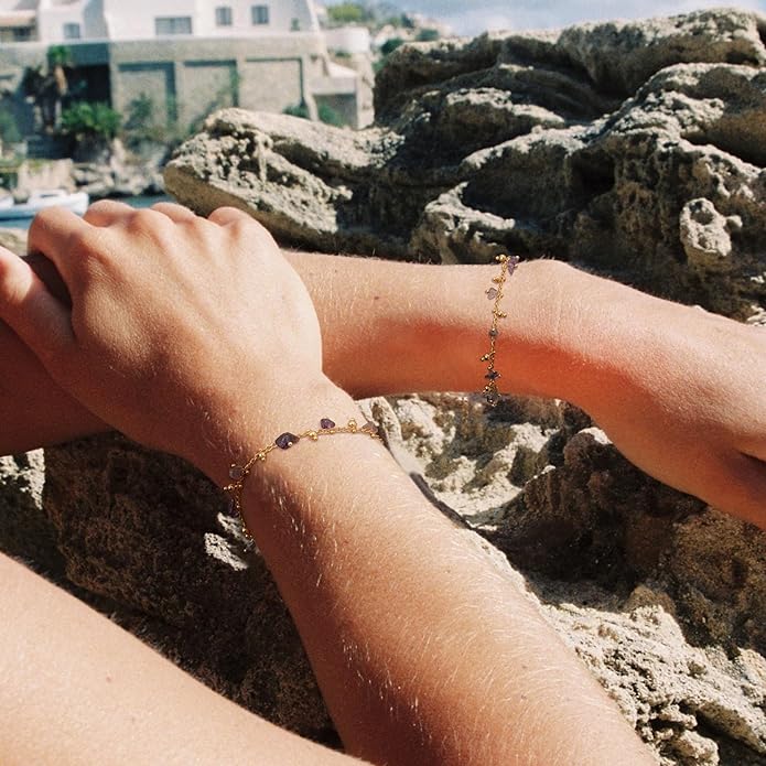 MTMY Gold Chain Bracelet for Women 14K Gold Plated Dainty Bracelets with Adjustable Chain Cute Bracelet Gold Trendy Jewelry