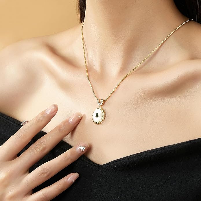 Mytys Coin Pendant Necklace for Women 18K Gold and Silver Intertwined Crossover Pendant Two Tone Necklaces Christmas Jewelry Gift