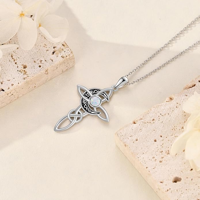 Cross Necklace Women Sterling Silver Mustard Seed/Crescent Moon/Dachshund/Stethoscope Gifts Cross Jewelry for Women