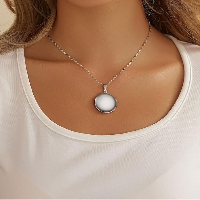 PHOCKSIN Personalized Locket Necklace for Women Photo Necklace with Customized Picture Birth Flower Birthstone New Years Gifts for Women