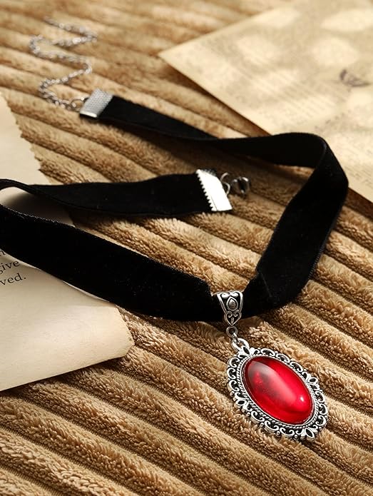 Sacina Black Velvet Victorian Choker, Black Choker, Goth Gothic Necklace, Vintage Necklace, Costume Jewelry, Halloween Christmas Jewelry Gift for Women