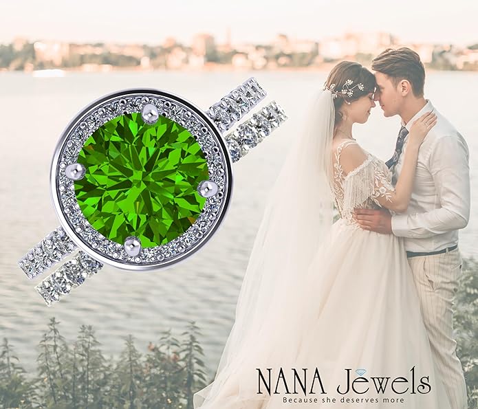 NANA Jewels Sterling Silver Engagement Rings for Women - Choose Simulated Morganite, Citrine, Aquamarine & More