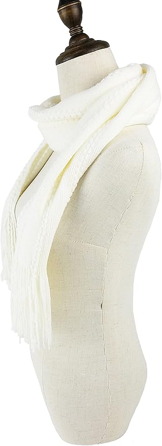 BRUCERIVER Women's Ultra Soft Knit Scarf & Glove Set Touchscreen Function Cable Design