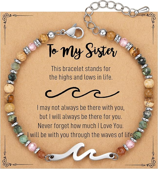 TONY & SANDY Friend Gifts for Women, Stocking Stuffers for Women, Sister Gifts from Sister, Wave Bracelet, Birthday Gifts for Woman, Bestie Friendship Bracelets, Unique Gifts for Her