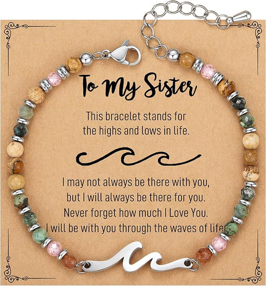 TONY & SANDY Friend Gifts for Women, Stocking Stuffers for Women, Sister Gifts from Sister, Wave Bracelet, Birthday Gifts for Woman, Bestie Friendship Bracelets, Unique Gifts for Her