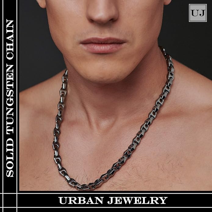 Urban Jewelry Astro Snake 18K Gold plated/Stainless steel Men's Heavy Weight Tungsten Carbide Base Link Necklace Chain
