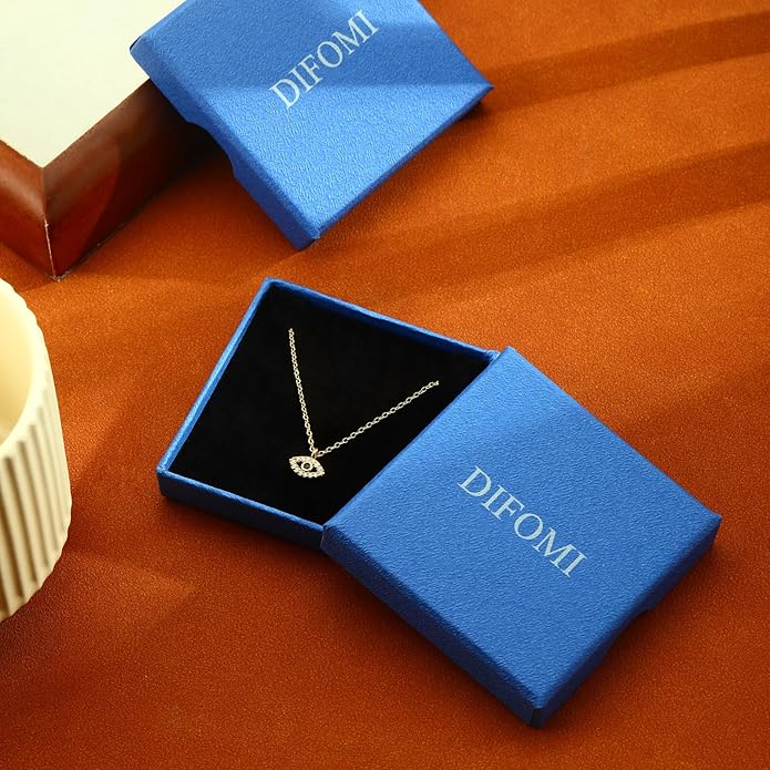 Evil Eye Necklace for Women,Dainty 14K Gold/Sterling Silver Plated Evil Eye Pendant Necklace Tiny Boho CZ Diamond Necklace Cute Trendy Lucky Protection Jewelry Gift for Women