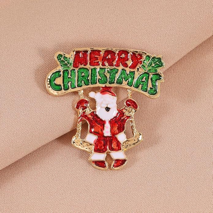 ONLYJUMP Christmas Bell Brooch Pins for Women Girls Lovely Crystal Christmass Tree Snowflake Bell Reindeer Snowman Brooches Colorful Xmas Enamel Pins Holiday Party Gift