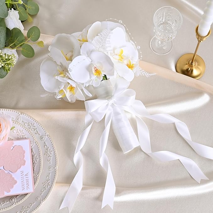 LEEQE White Double Face Satin Ribbon 1 inch X 50 Yards Spool Bright Colors Very Suitable for Weddings Gift Package Wrapping Dancer Wand Sewing Party Hair Bow Invitation Decorations and More