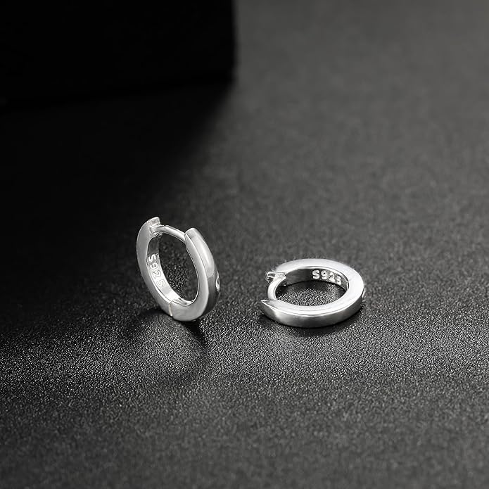 MOODEAR Valentines Day Gifts for Her 925 Sterling Silver Hoop Earrings - Small Huggie Earrings for Women, Hypoallergenic Trendy Cartilage Silver Earrings, Lightweight Jewelry
