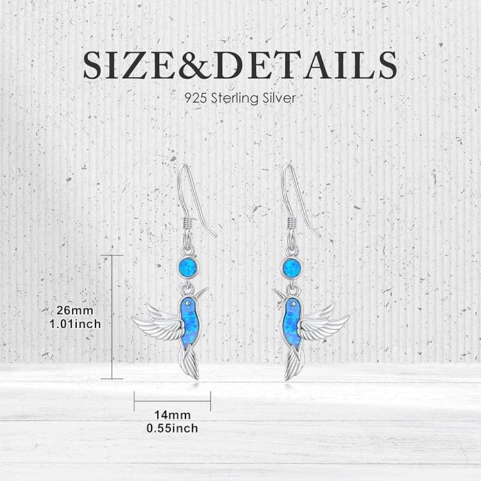 PROESS Turquoise Earrings 925 Sterling Silver Owl/Dragonfly/Butterfly/Hummingbird Earrings Butterfly Jewelry Gifts for Women Christmas Mothers Day