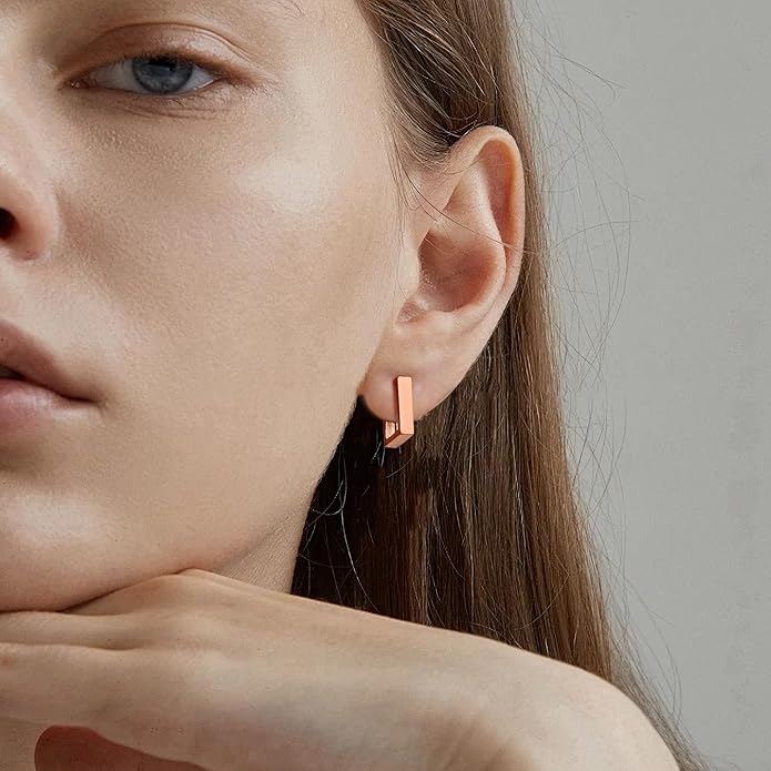 Gacimy Gold Huggie Hoop Earrings for Women 14k Gold Plated, Small Hoop Earrings for Women, 1/2 Inch Yellow Color Earrings for Women