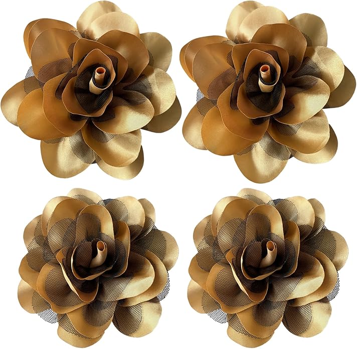 Women's Brooches 4pcs Rose Flower Hair Clip Flamenco Dancer Pin up Mexican Hair Flowers Clips Hairpin Brooch Tea Party Hats Headpieces