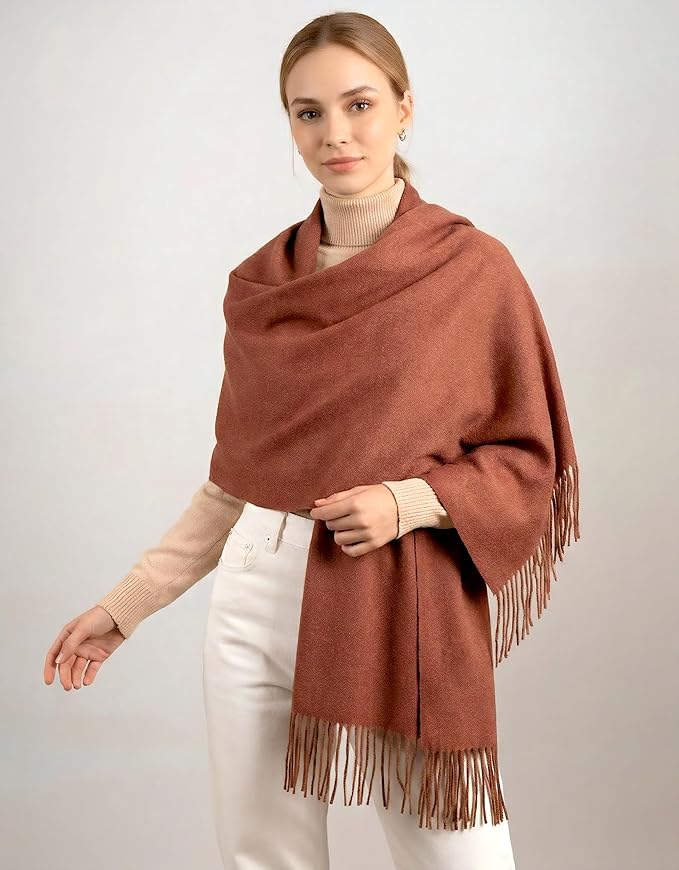 Achillea Warm Cashmere-Feel Winter Scarf – Pashmina Shawl Wrap, Blanket Scarf for Daily Wear, Travel & Cold Weather