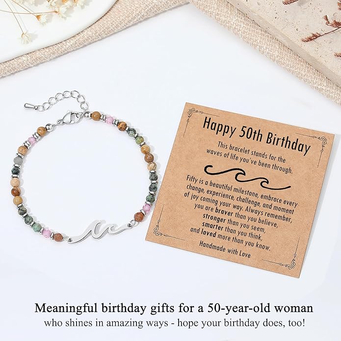 TONY & SANDY Friend Gifts for Women, Stocking Stuffers for Women, Sister Gifts from Sister, Wave Bracelet, Birthday Gifts for Woman, Bestie Friendship Bracelets, Unique Gifts for Her