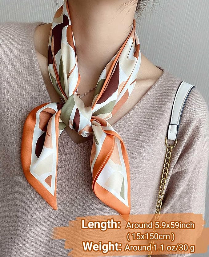 Dailyacc Hair Scarf for Women Fashion Silky Satin Headscarf Wrap Breathable Lightweight Neck Scarves For Handbag