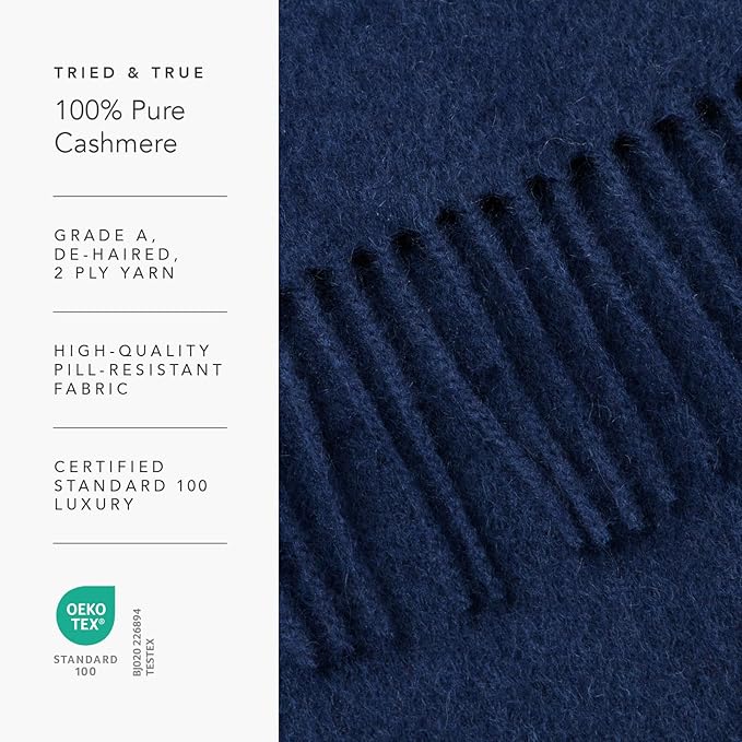 Fishers Finery Women's 100% Pure Cashmere Winter Scarf