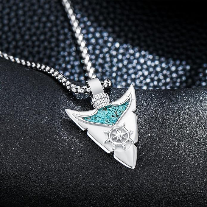 YYmqmq Arrowhead Necklace 925 Sterling Silver Arrow Pendant Necklace Jewelry Gifts for Men Women