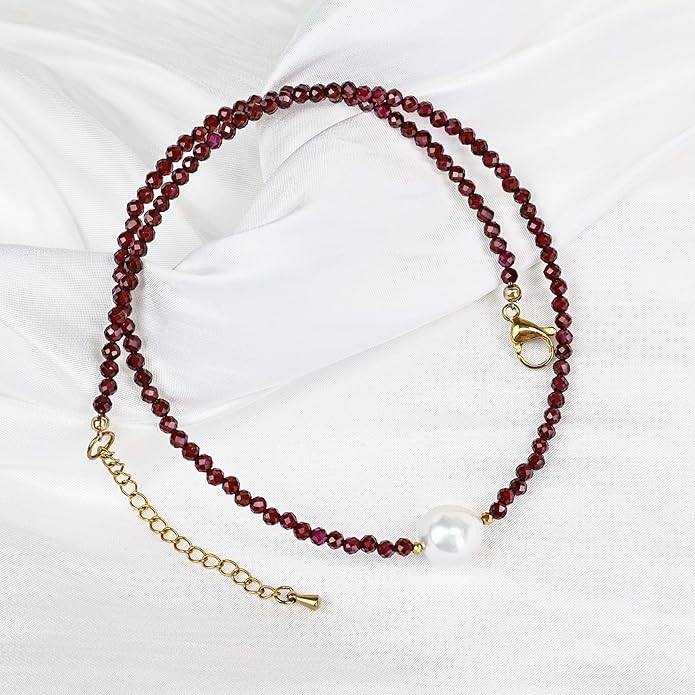 Beaded Necklace Pearl Necklaces for Women Single Pearl Necklace 11-12mm Freshwater Pearl Necklace Trendy Jewelry Gift Birthstone Bead Necklaces Pearl Choker Adjustable Chain