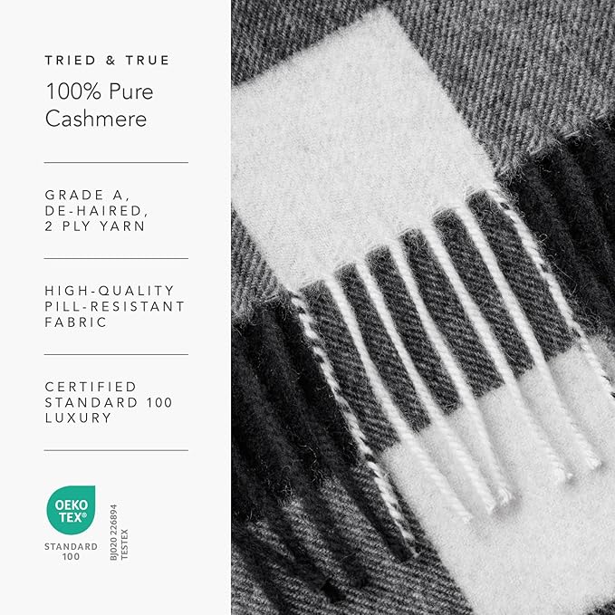 Fishers Finery Women's 100% Pure Cashmere Winter Scarf