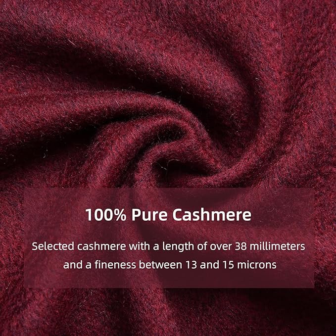 HOTDAY Cashmere Scarf - Winter Warmer With Double-sided Solid Color, Water Wave Pattern