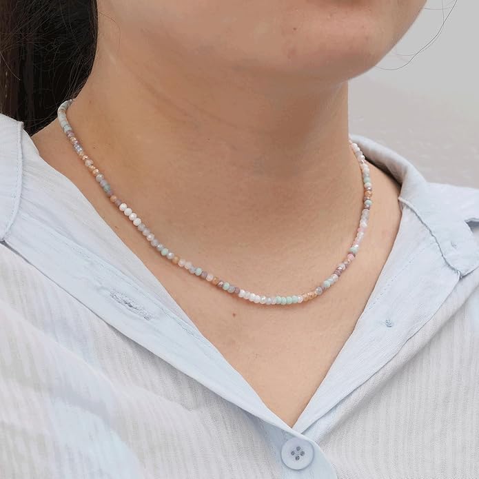 JSJOY Tiny Crystal Beaded Choker Necklaces for Women Colorful Beaded Necklace Dainty Choker Necklaces Simple Boho Jewelry Gifts for Teens Handmade Bead Necklaces Gifts