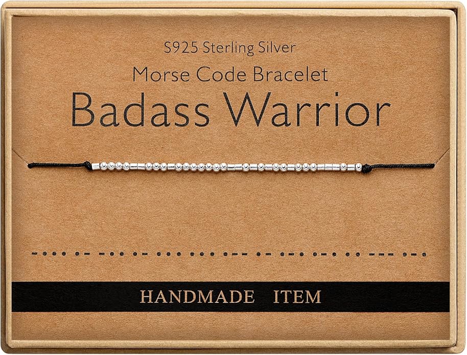Monily Inspirational Gifts for Women Morse Code Bracelets for Women Funny Bracelet for Friend Funny Gift for Women Sterling Silver Bracelet for Women