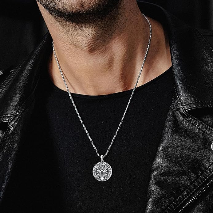 Taioiat viking Pendant Necklace for Men Nordic Celtic 925 Sterling Silver Vintage Mjolnir Jewelry Norse Vikings Gift for Women