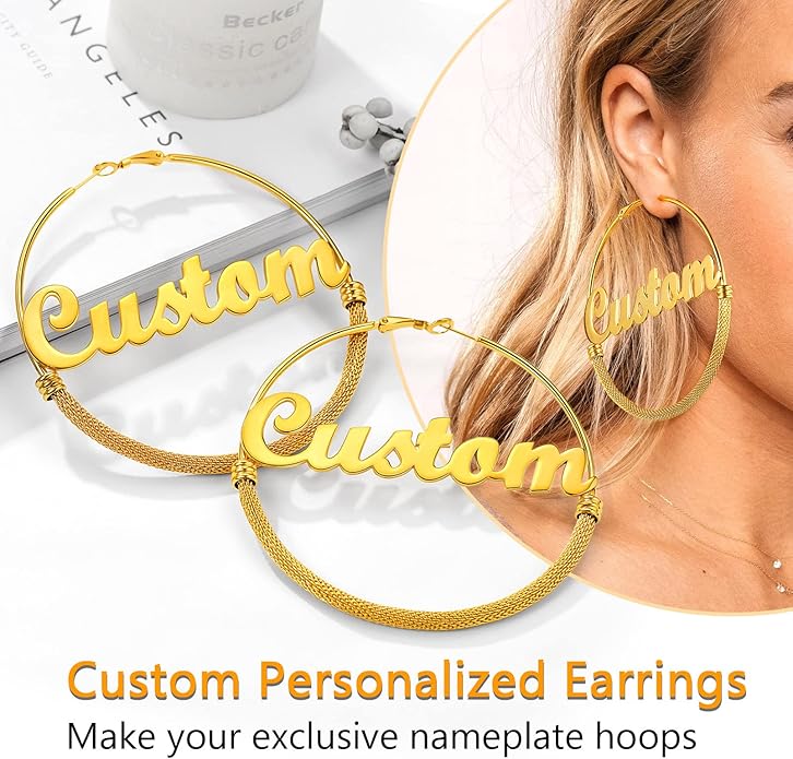 PROSTEEL 30/40/60/80/100mm Chunky Hoop Earrings For Women Gold Plated/Black Stainless Steel Hoops Earrings Statement Jewelry