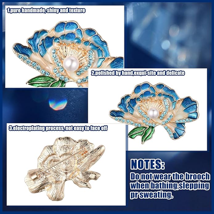 Junkin 12 Pcs Women Brooches Bulk Set Rhinestone Pin Crystal Vintage Christmas Brooch Retro Pin Gifts for Women Girls