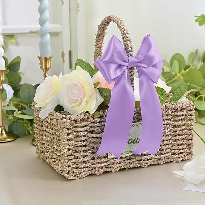 LEEQE Double Face Light Purple Satin Ribbon 2 inch X 25 Yards for Gift Wrapping Very Suitable for Weddings Party Hair Bow Invitation Decorations and More