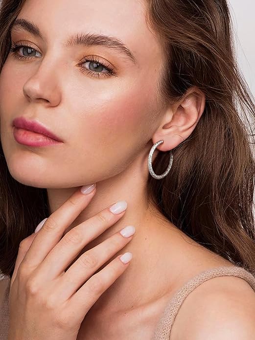 PROSTEEL 30/40/60/80/100mm Chunky Hoop Earrings For Women Gold Plated/Black Stainless Steel Hoops Earrings Statement Jewelry