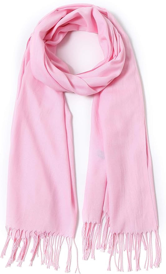 Cindy & Wendy Pashmina Shawls and Wraps Large Scarfs for Women Wedding Party Bridal Long Fashion Solid Shawl Wrap Fringes