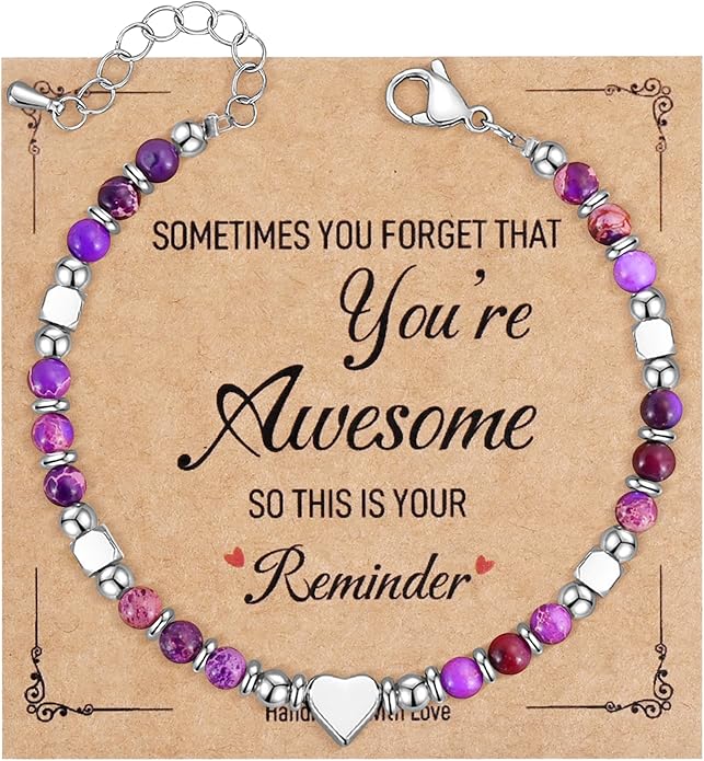VIBILIA Cross Beaded Bracelets for Women, Inspirational Natural Heart Religious Bracelets for Women, Birthday Christian Gifts for Women on Thanksgiving Christmas Gifts