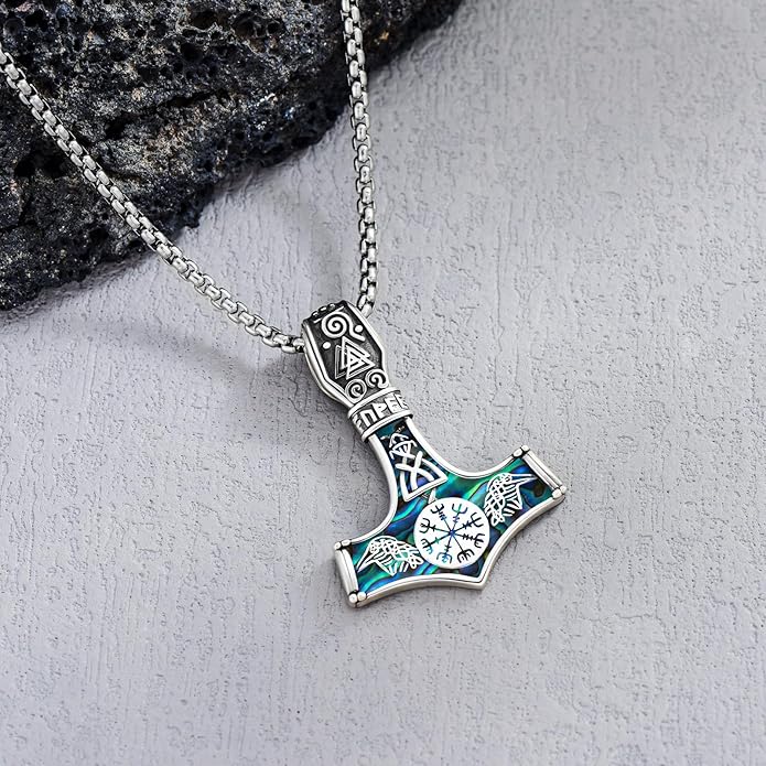 KoyeKei Viking Necklace for Men 925 Sterling Silver Viking Norse Pagan Jewelry Gifts for Women