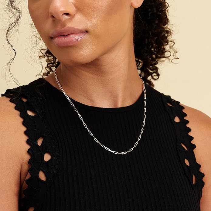 925 Sterling Silver Singapore Chain Lobster Clasp Paperclip Necklace for Women Sparkling Chain 2mm2.5mm3mm4mm5mm Gifts for Her
