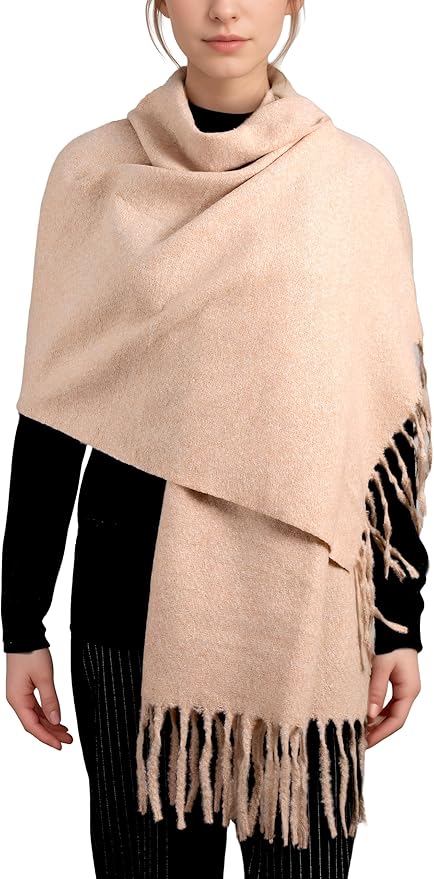 Achillea Warm Cashmere-Feel Winter Scarf – Thick Pashmina Shawl Wrap for Cold Weather