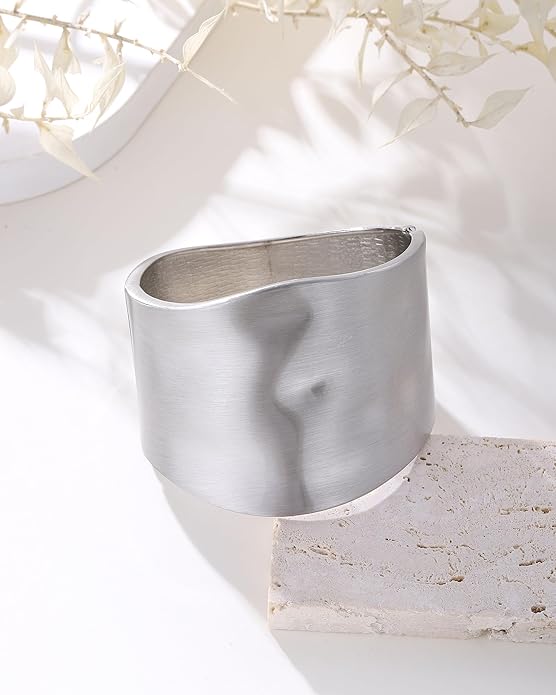 Bangle Bracelets for Women | 14K Gold Plated Trendy Wide Bracelets | Hinged Arm Cuff Bangles Chunky Bracelet for Women