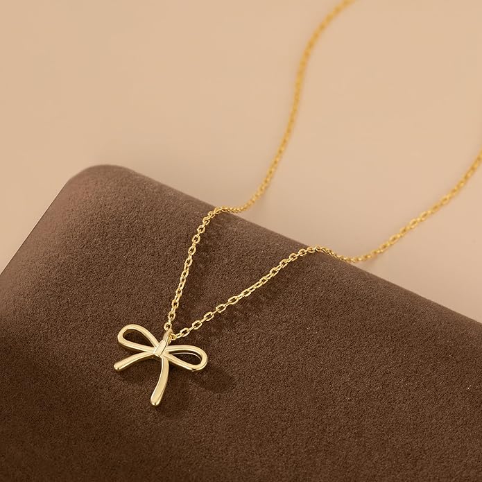 SLUYNZ Solid 925 Sterling Silver Bow Choker Necklace for Women Teens Simple Bowknot Pendant Necklace