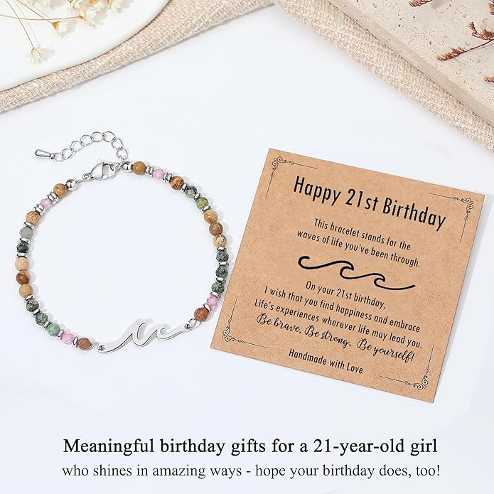 TONY & SANDY Friend Gifts for Women, Stocking Stuffers for Women, Sister Gifts from Sister, Wave Bracelet, Birthday Gifts for Woman, Bestie Friendship Bracelets, Unique Gifts for Her