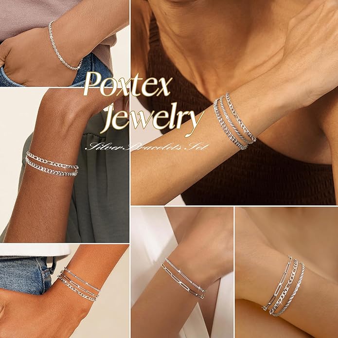 Gold Bracelets for Women Non Tainish,Dainty Bracelets Stack for Women Trendy, Gold Plated Cuff Bracelets Stack With Beaded Cuban Paperclip Snake Rope Bangle Hand Chain Jewelry Gifts for Women