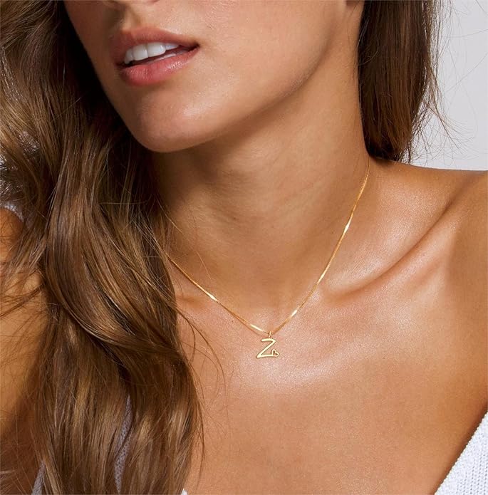 Initial Necklaces for Women Trendy, Dainty Silver Letter Necklace Cute Pendant Choker Name Necklace Personalized Costume Monogram Silver Jewelry Necklace for Women Valentines Gifts
