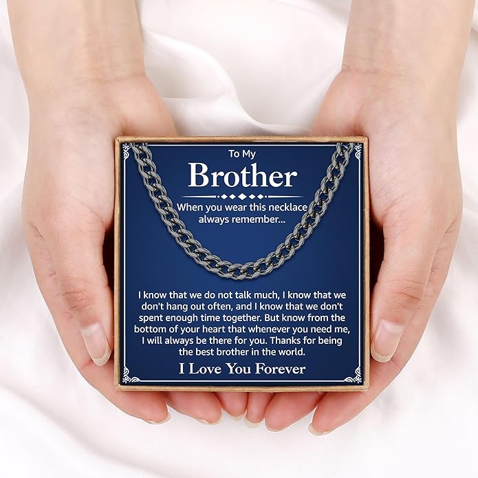 PAERAPAK Cuban Link Chain Gifts for Men Him - Necklace Gifts for Husband Son Grandson, Anniversary Fathers Day Birthday Gift for Men Husband, 7mm Width Stainless Steel Cuban Chain Necklace Jewelry