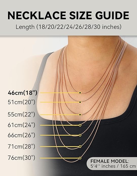 ChainsHouse Snake Chain Necklace for Women 1.2mm, 18-30" Adjustable with 5cm Extender for Pendants Lockets, Rose Gold/Stainless Steel/Black/14K Gold Hypoallergenic Dainty Jewelry Gift