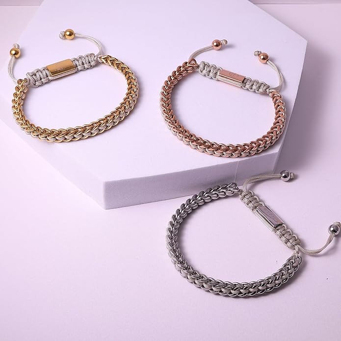 Gold-Plated Bracelets for Men 18K Gold Plated Franco Link Chain Stainless Steel Bracelet Adjustable Bracelet Mens Jewelry Birthday Gift