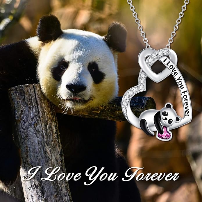 AOBOCO I Love You Forever Elephant/Koala/Sloth Cute Animal Heart Pendant Necklace with Austrian Crystal, Valentines Anniversary Birthday Jewelry Gift for Women