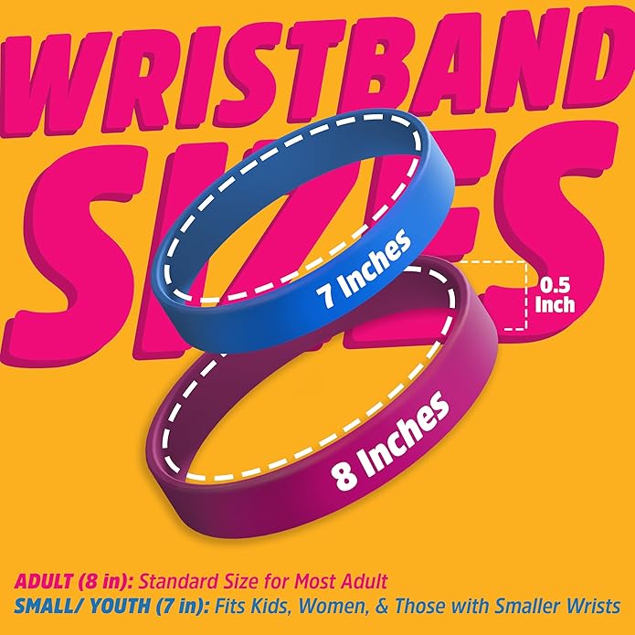 USMG Custom One Color Print Rubber Bracelets Silicone Wristbands - Add a Message - Personalized for Motivation, Events, Support, Fundraisers