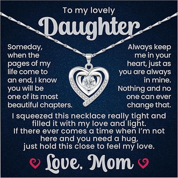 To My Daughter Necklace Gift From Father Jewelry Necklace Present From Dad In Birthday, Mother's Day Or Valentine's Day