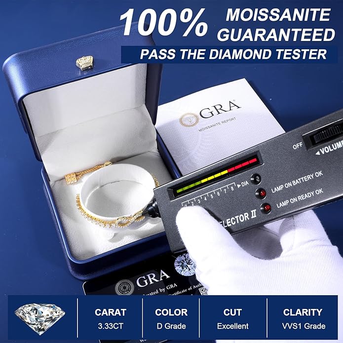 Imitation Diamond Infinity Tennis Bracelet for Women 3mm, 18K Gold Vermeil Moissanite Adjustable Bracelet, Skin-friendly .925 Sterling Silver Bolo Chain for Wrist Measuring 4"-9.5", D Color VVS1 Lab-created Diamond Jewelry Gift for Women